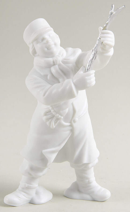 Winter Silhouettes-Porcelain Boy Holding Stick - No Box Nb71b by Department 56-1