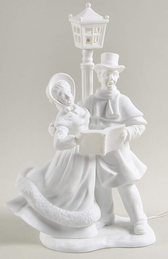 Winter Silhouettes-Porcelain Man And Woman Lamppost - No Box by Department 56-1