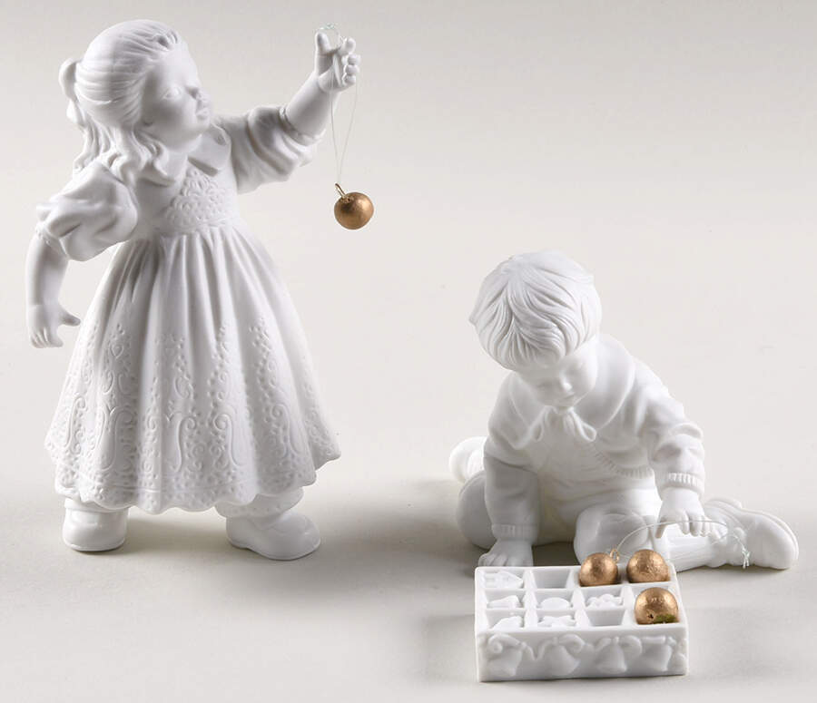 Winter Silhouettes-Porcelain Hanging The Ornaments-Set Of 3 - Boxed by Department 56-1