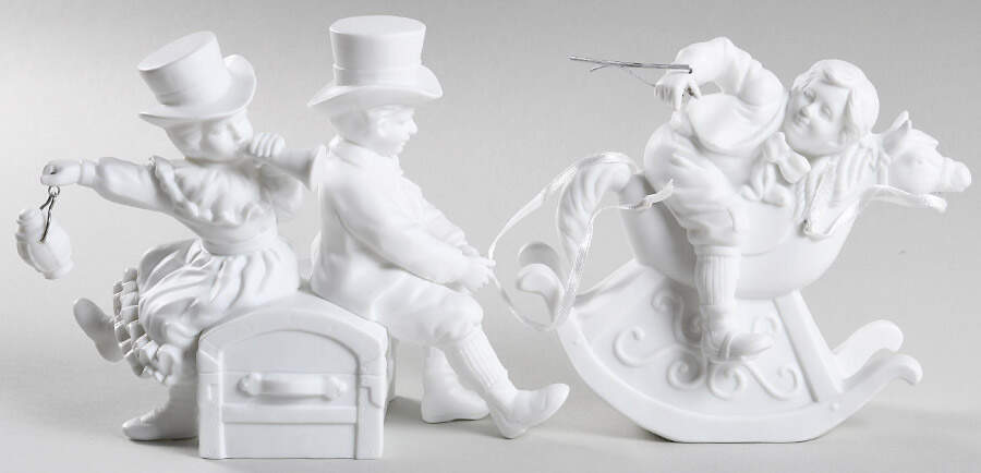 Winter Silhouettes-Porcelain Over The River-2 Pc - Boxed by Department 56-1