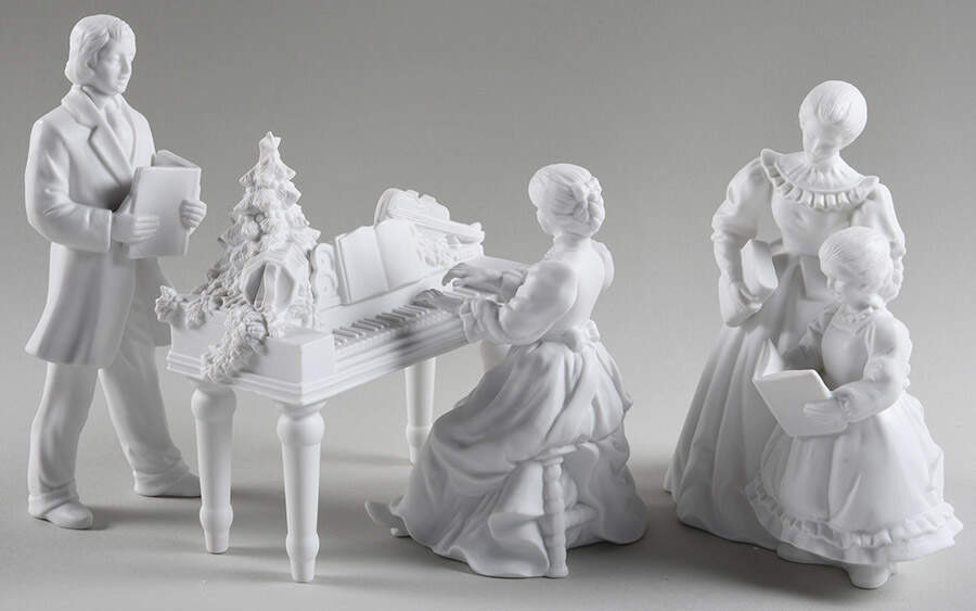 Winter Silhouettes-Porcelain Carolers Around The Spinet-Set Of 4 - Boxed by Department 56-1