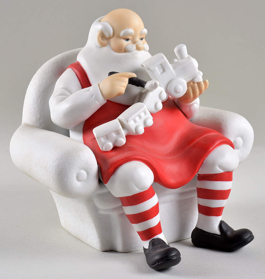 Winter Silhouettes-Porcelain Finishing Touches Santa - With Box 108 by Department 56-1