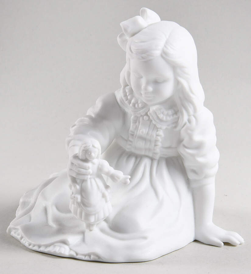 Winter Silhouettes-Porcelain Girl Holding Doll - No Box 45a by Department 56-1