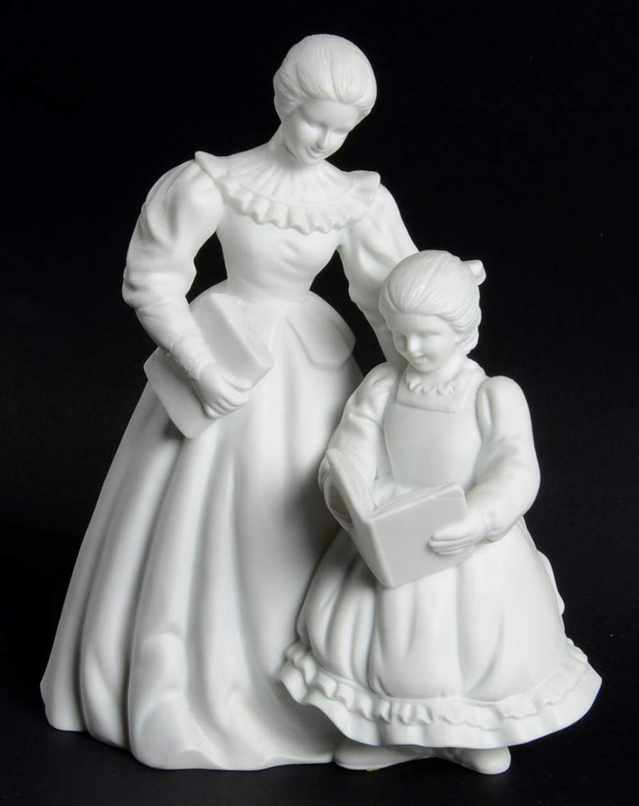 Winter Silhouettes-Porcelain Woman And Child Caroler - No Box by Department 56-1