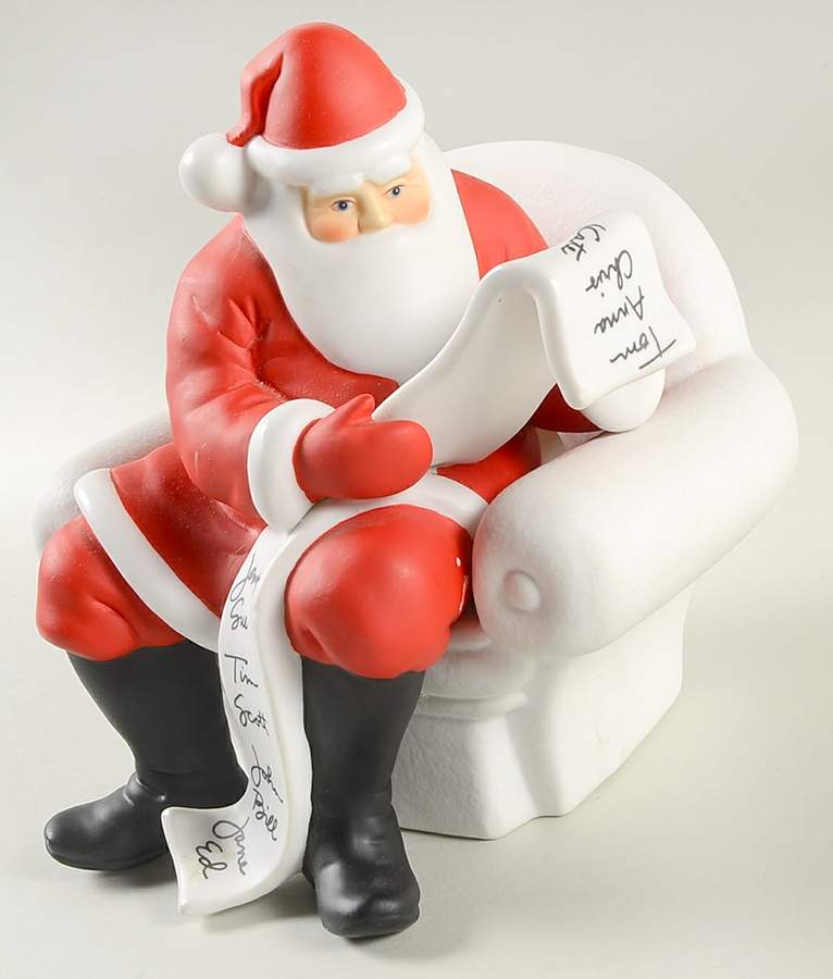 Winter Silhouettes-Porcelain Naughty Or Nice Santa-Red - No Box by Department 56-1
