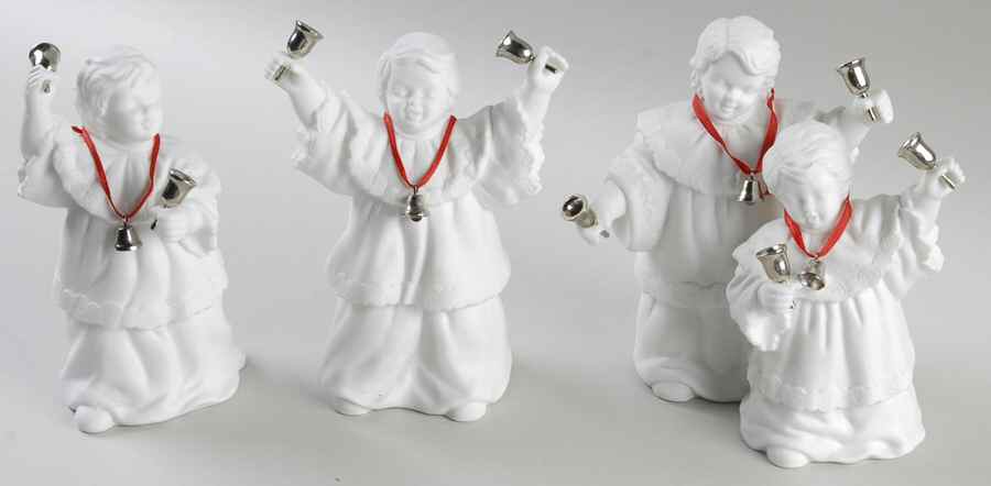 Winter Silhouettes-Porcelain Caroling Bells-Set Of 3 - Boxed by Department 56-1