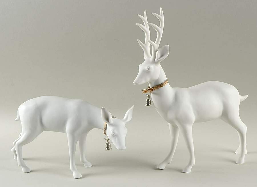 Winter Silhouettes-Porcelain Snowy White Deer - Boxed by Department 56-1