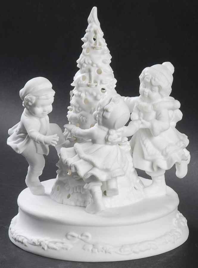 Winter Silhouettes-Porcelain Ring Around The Christmas Tree - Boxed by Department 56-1
