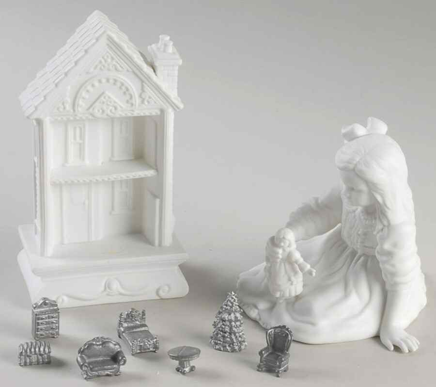 Winter Silhouettes-Porcelain A Christmas Dollhouse Built By Grandfath - Boxed by Department 56-1