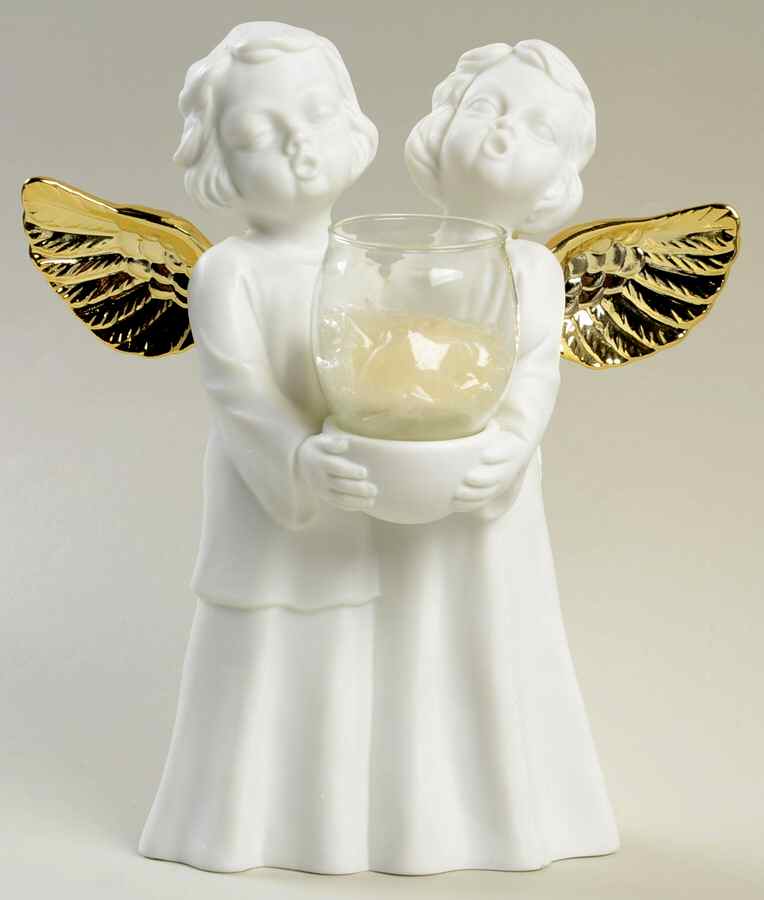Winter Silhouettes-Porcelain A Choir Of Angels Votive Holder - Boxed by Department 56-1