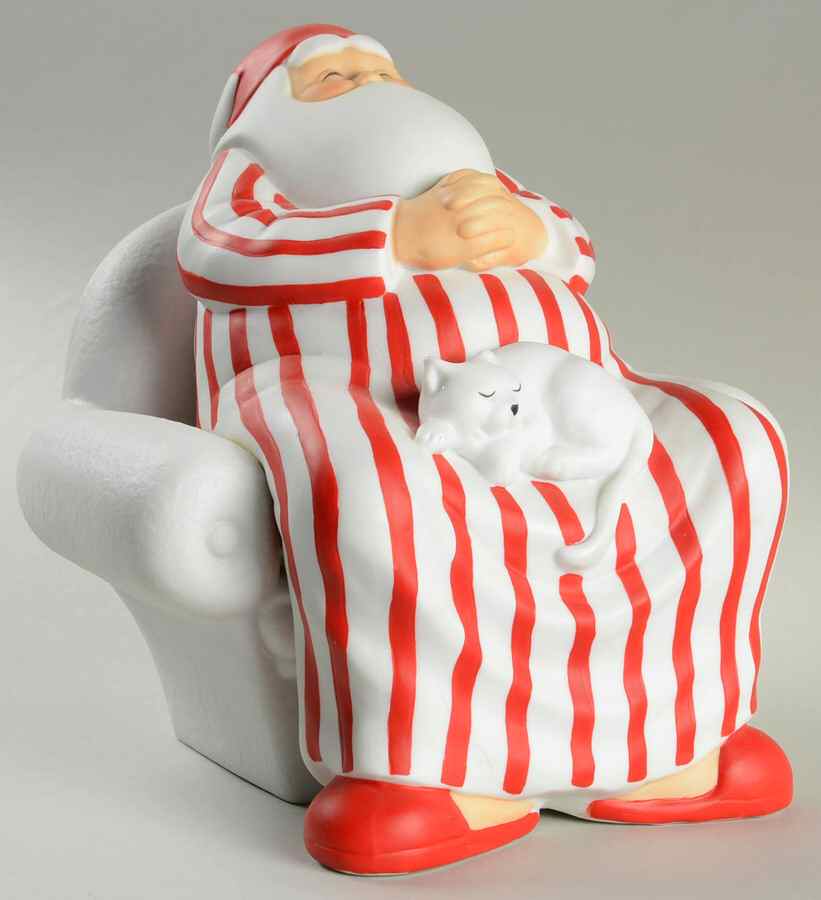 Winter Silhouettes-Porcelain Cat Nap Santa - No Box by Department 56-1