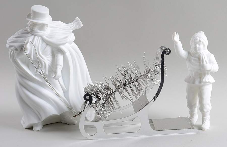 Winter Silhouettes-Porcelain Bringing Home The Tree-Set Of 4 - Boxed by Department 56-1