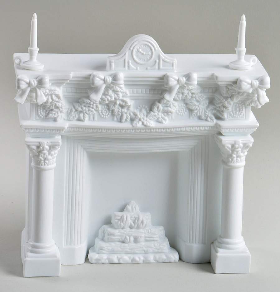 Winter Silhouettes-Porcelain Mantle With Candlesticks-Only - No Box by Department 56-1