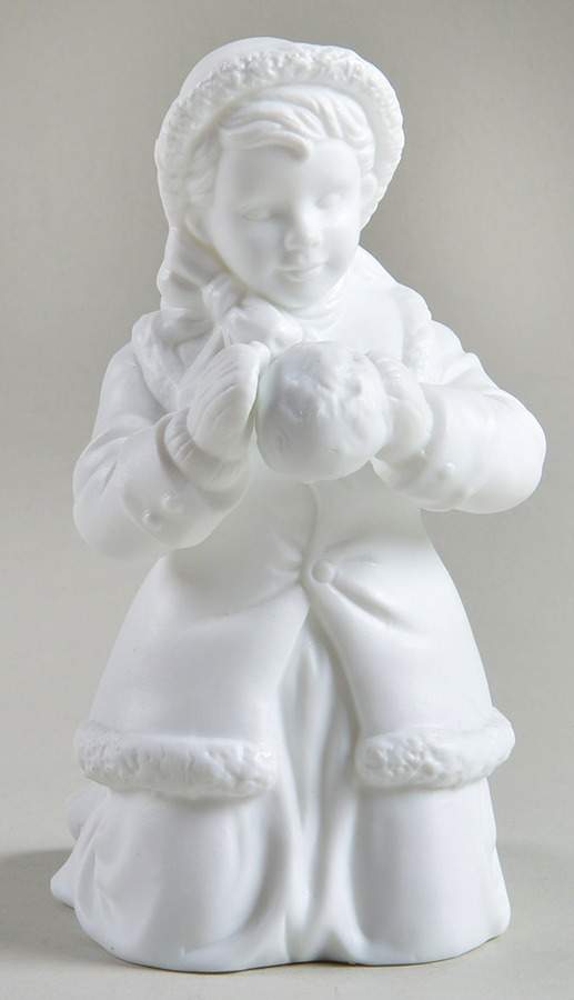 Winter Silhouettes-Porcelain Girl Kneeling With Snowball - No Box Nb71a by Department 56-1