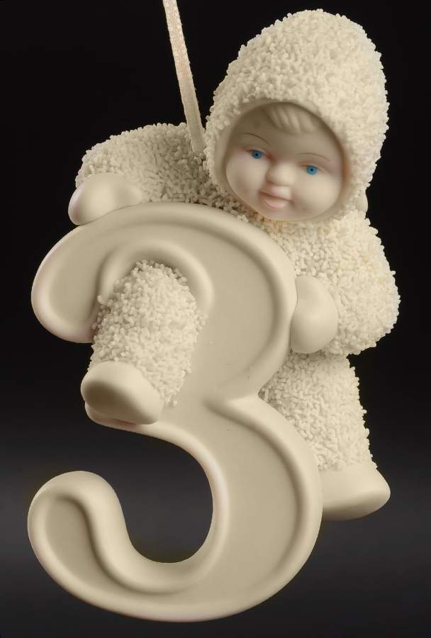 Snowbabies Ornaments Third Birthday - Boxed by Department 56-1