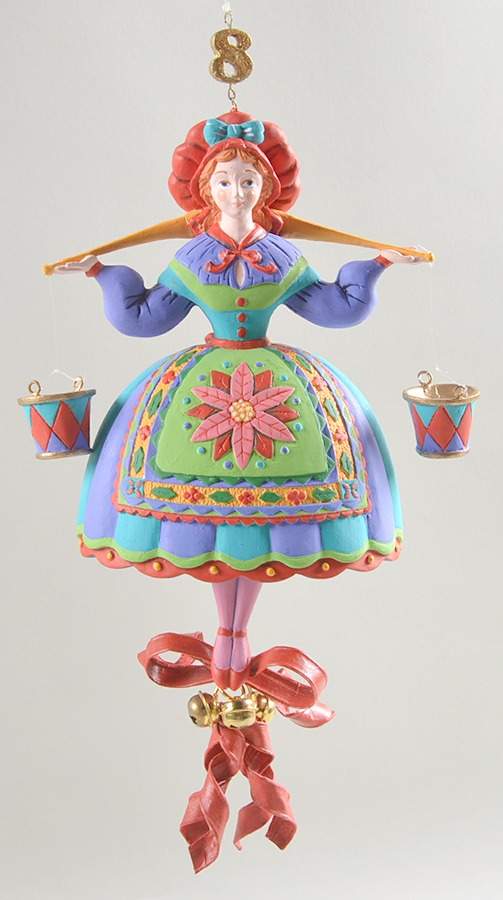 Twelve Days of Christmas-Ornament Eight Maids A-Milking - No Box by Department 56-1