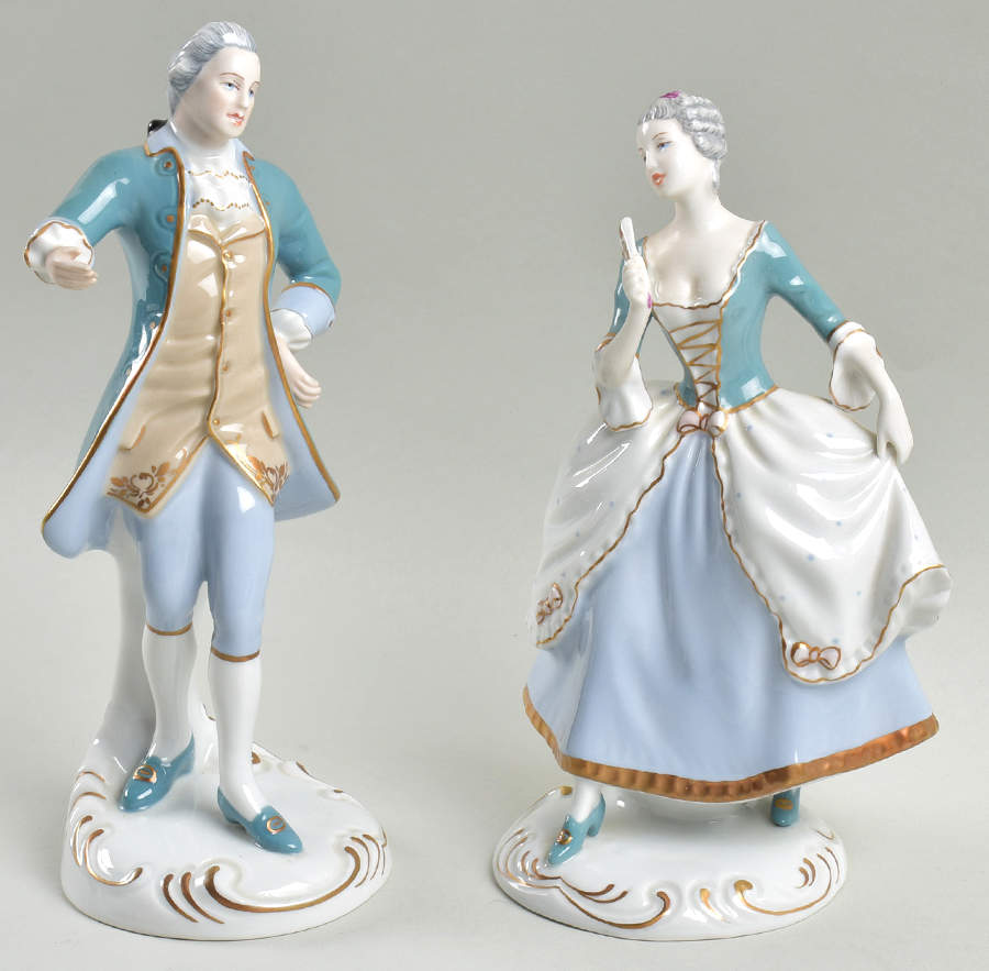 Royal Dux Figurine (Older Mark) Pair Of Rococo Dancers - No Box by Royal Dux-1