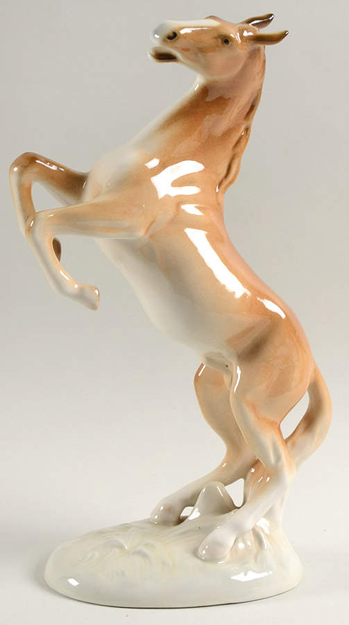 Royal Dux Figurine (Older Mark) Rearing Horse-Brown - No Box by Royal Dux-1