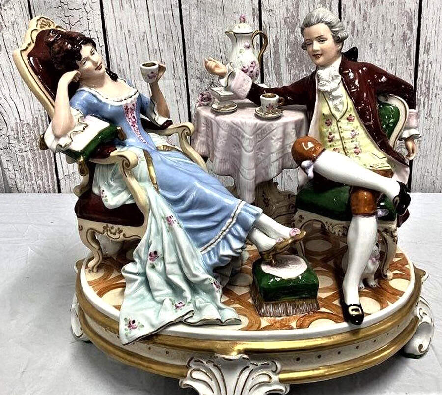 Royal Dux Figurine (Older Mark) Afternoon Tea - No Box by Royal Dux-1