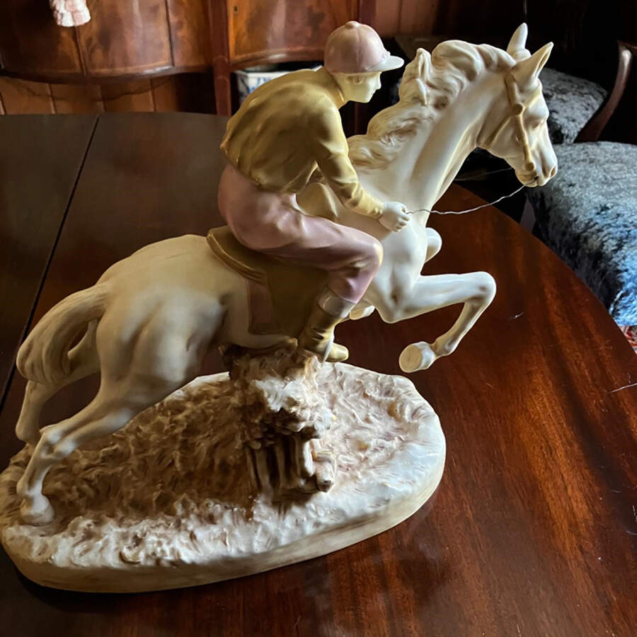 Royal Dux Figurine (Older Mark) Jockey On Horse - No Box by Royal Dux-1