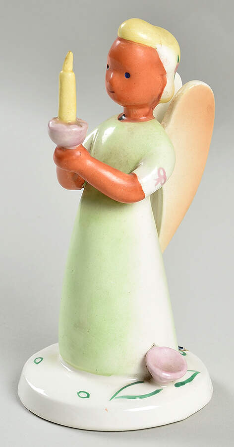 Royal Dux Figurine (Older Mark) Angel With Candle - No Box by Royal Dux-1