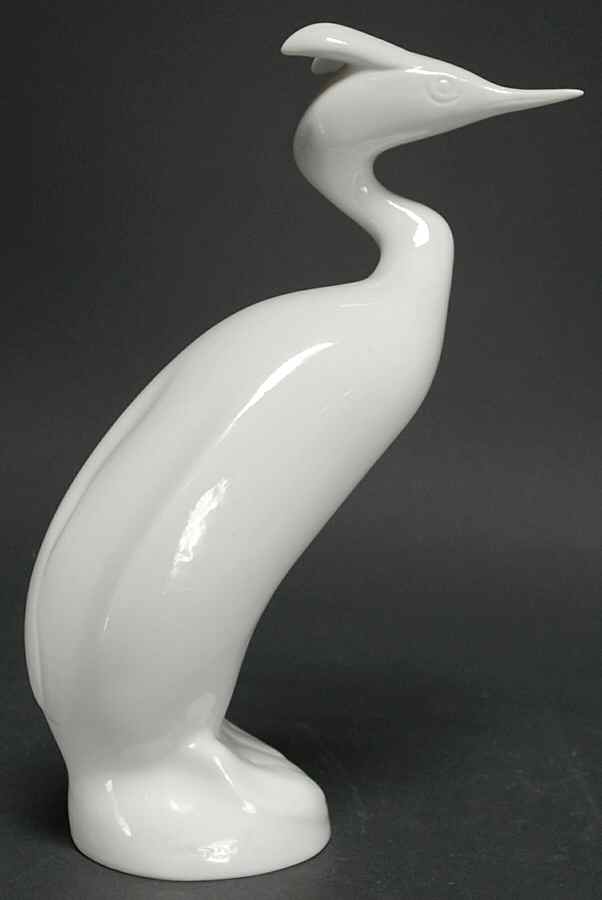 Royal Dux Figurine (Older Mark) Heron-(White) - No Box by Royal Dux-1