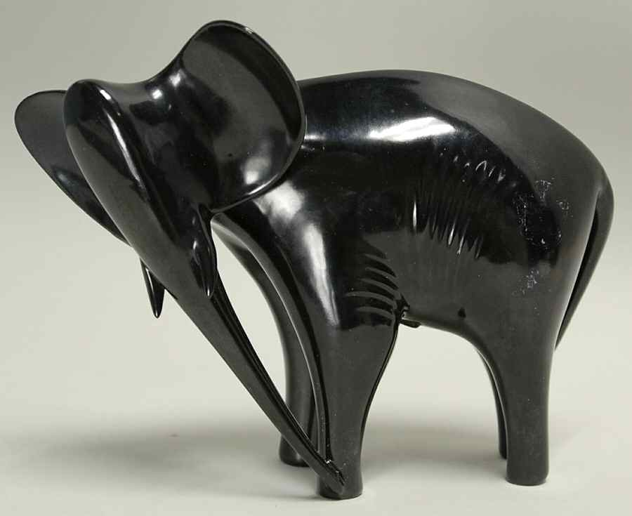 Royal Dux Figurine (Older Mark) Elephant-(Black) - No Box by Royal Dux-1