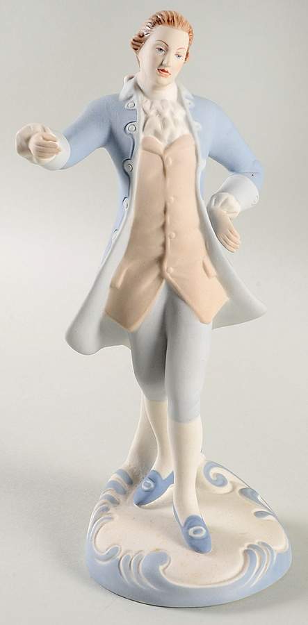 Royal Dux Figurine (Older Mark) Rococo Man-Blue Matte - No Box by Royal Dux-1