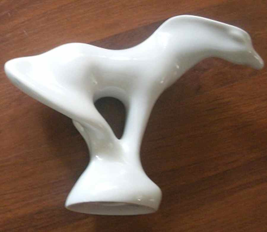 Royal Dux Figurine (Older Mark) Horse (White) Stylized - No Box by Royal Dux-1