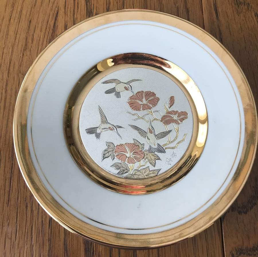 Chokin Art Hummingbird & Flowers - No Box by Dynasty Gallery-1