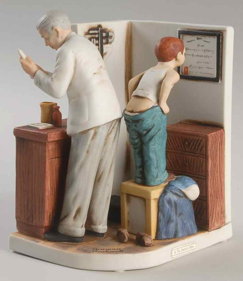 Norman Rockwell At The Doctor's Office  - Boxed by Dave Grossman-1