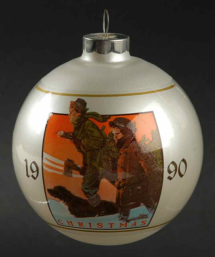 Norman Rockwell-Ball Ornament Bringing Home The Tree - With Box by Dave Grossman-1