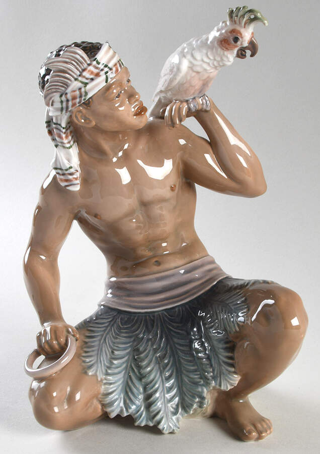 Dahl Jensen Figurine Man With Cockatoo - No Box by Dahl-Jensen-1