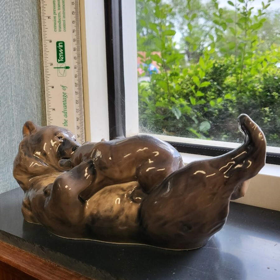 Dahl Jensen Figurine Brown Bear With Cub - No Box by Dahl-Jensen-1