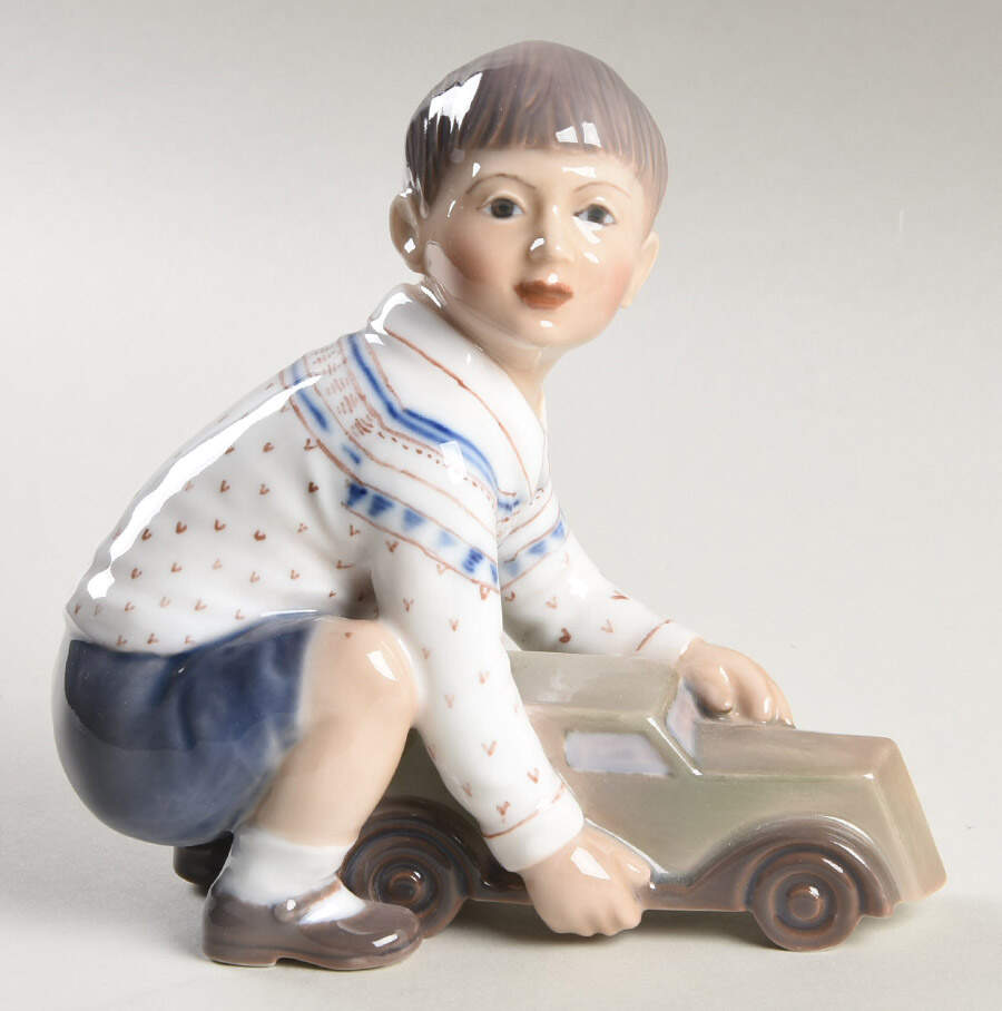 Dahl Jensen Figurine Boy With Truck - No Box by Dahl-Jensen-1