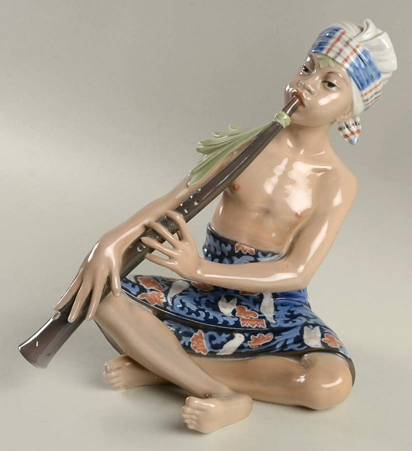 Dahl Jensen Figurine Flute Player - No Box by Dahl-Jensen-1