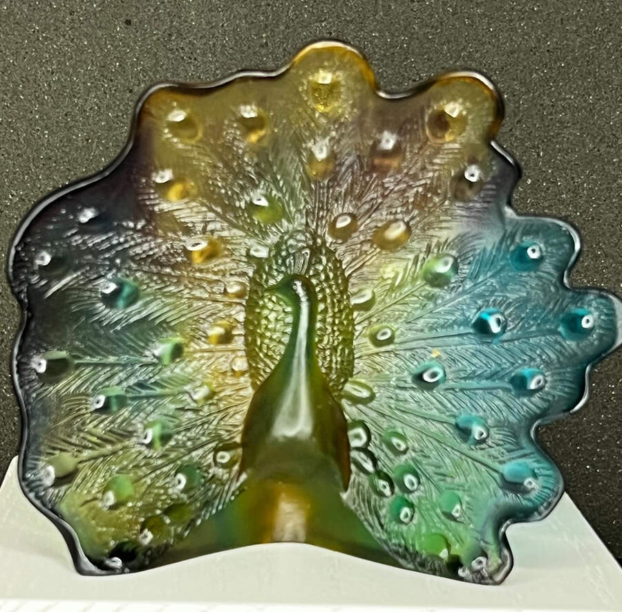 Daum Figurines Peacock - No Box by Daum-1