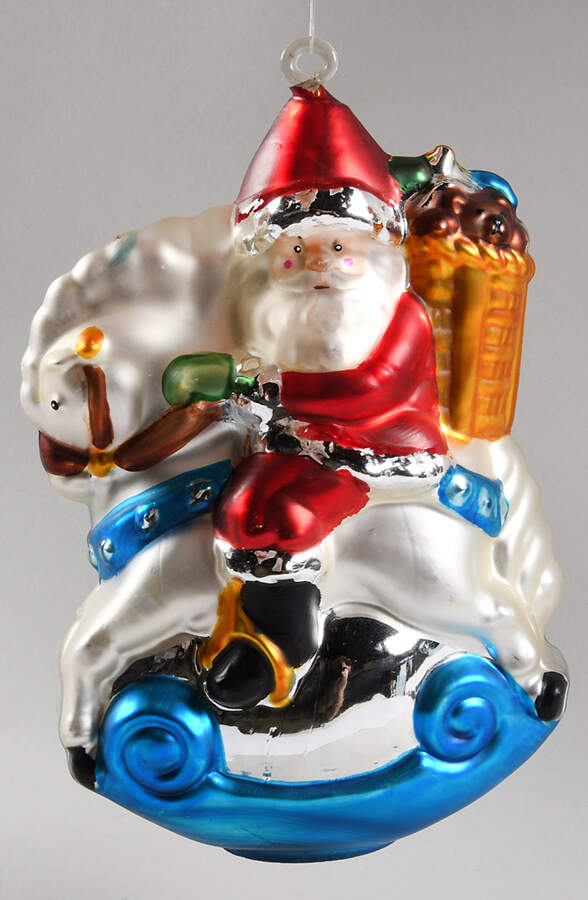 Mercury Glass Ornaments Santa Rocking Horse - No Box by Department 56-1