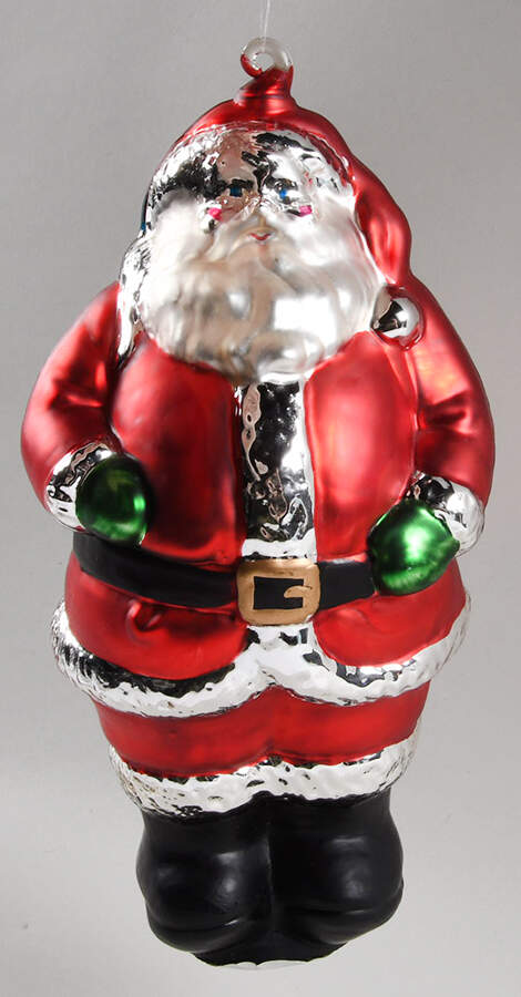 Mercury Glass Ornaments Standing Santa With Base - No Box by Department 56-1