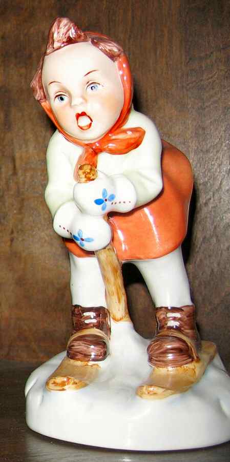 Royal Dux Figurine #2(Newer) Girl Skiing - No Box by Royal Dux-1