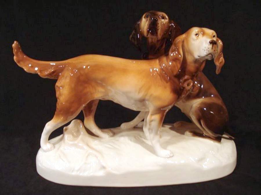 Royal Dux Figurine #2(Newer) Hunting Dogs - No Box by Royal Dux-1