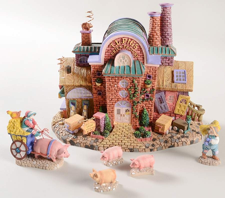 Storybook Village T.L. Pigs Brick Factory-Set Of 6 - Boxed by Department 56-1