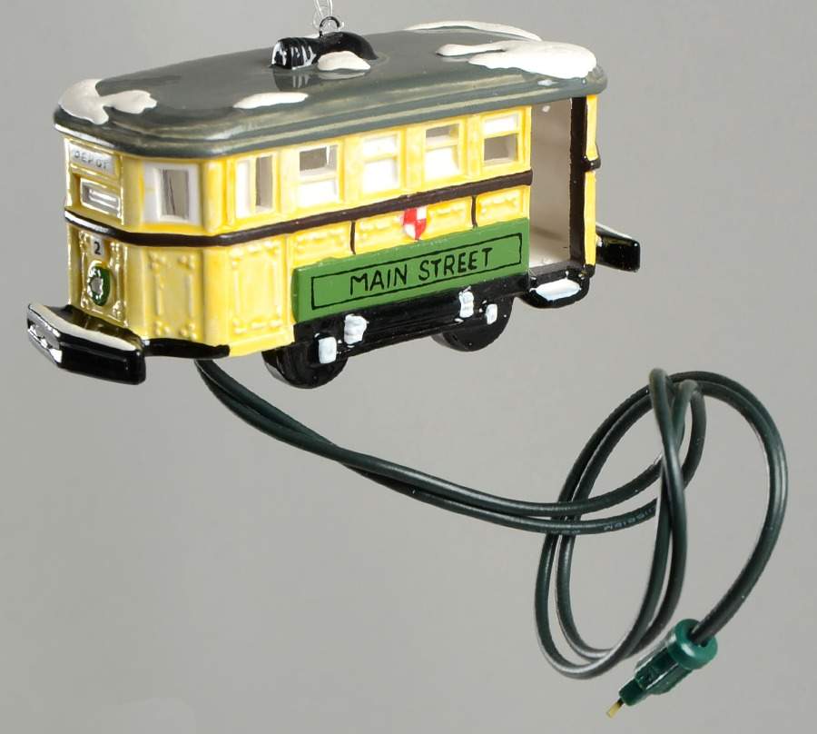 Snow Village Ornament Streetcar - No Box by Department 56-1