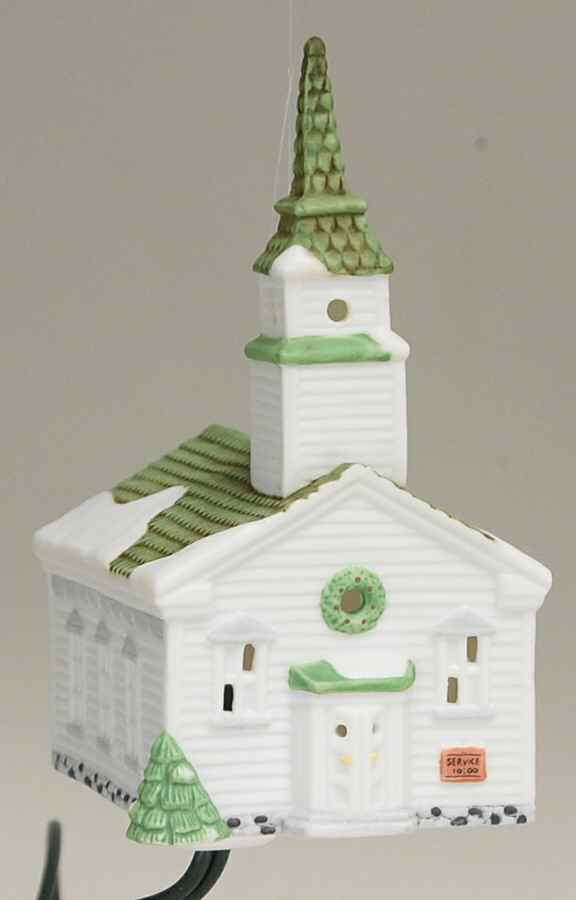 New England Village Ornament Steeple Church - Boxed by Department 56-1