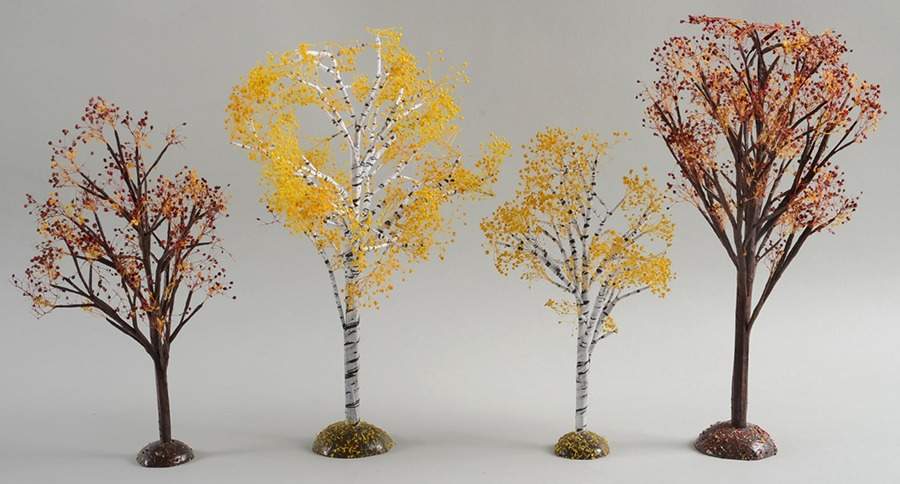 Seasons Bay Autumn Trees-Set Of 4 - Boxed by Department 56-1