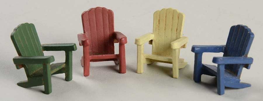 Seasons Bay Adirondack Chairs-Set Of 4-Pewter - Boxed by Department 56-1