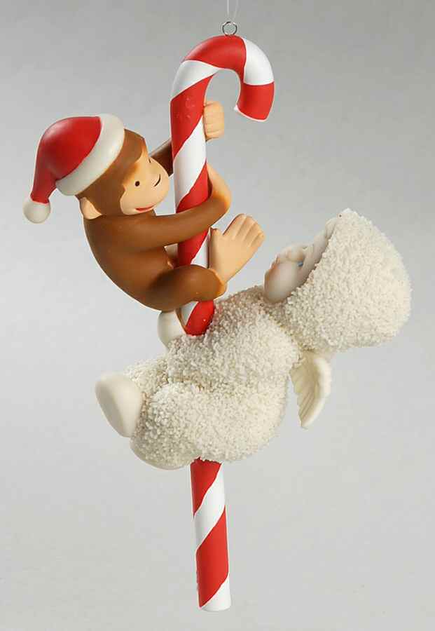Snowbabies Guest Collection Ornaments Peppermint Pals-Curious George - No Box by Department 56-1