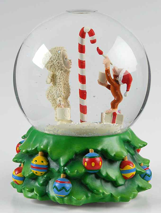 Snowbabies Guest Collection Snowglobes Peppermint Painters-Santa Is Coming To T - Boxed by Department 56-1