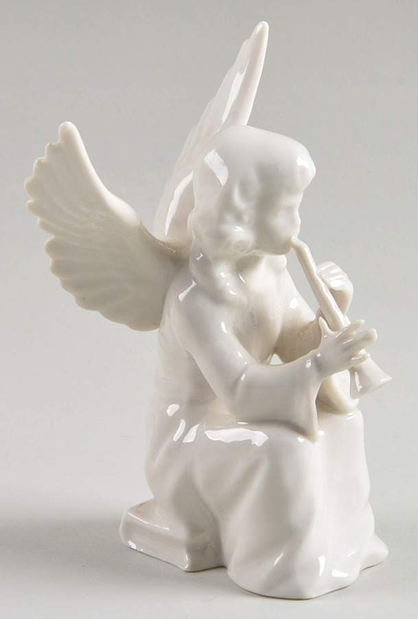 Angel Musicians Angel Sitting With Flute - No Box by Dresden (German)-1