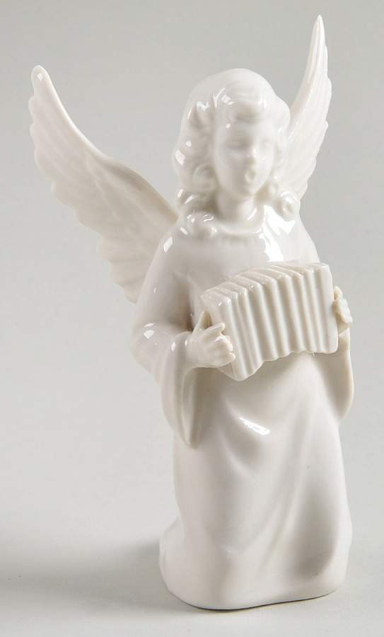 Angel Musicians Angel Kneeling With Accordion - No Box by Dresden (German)-1